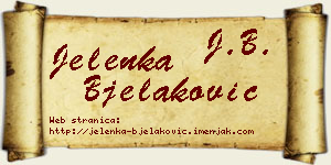 Jelenka Bjelaković vizit kartica
